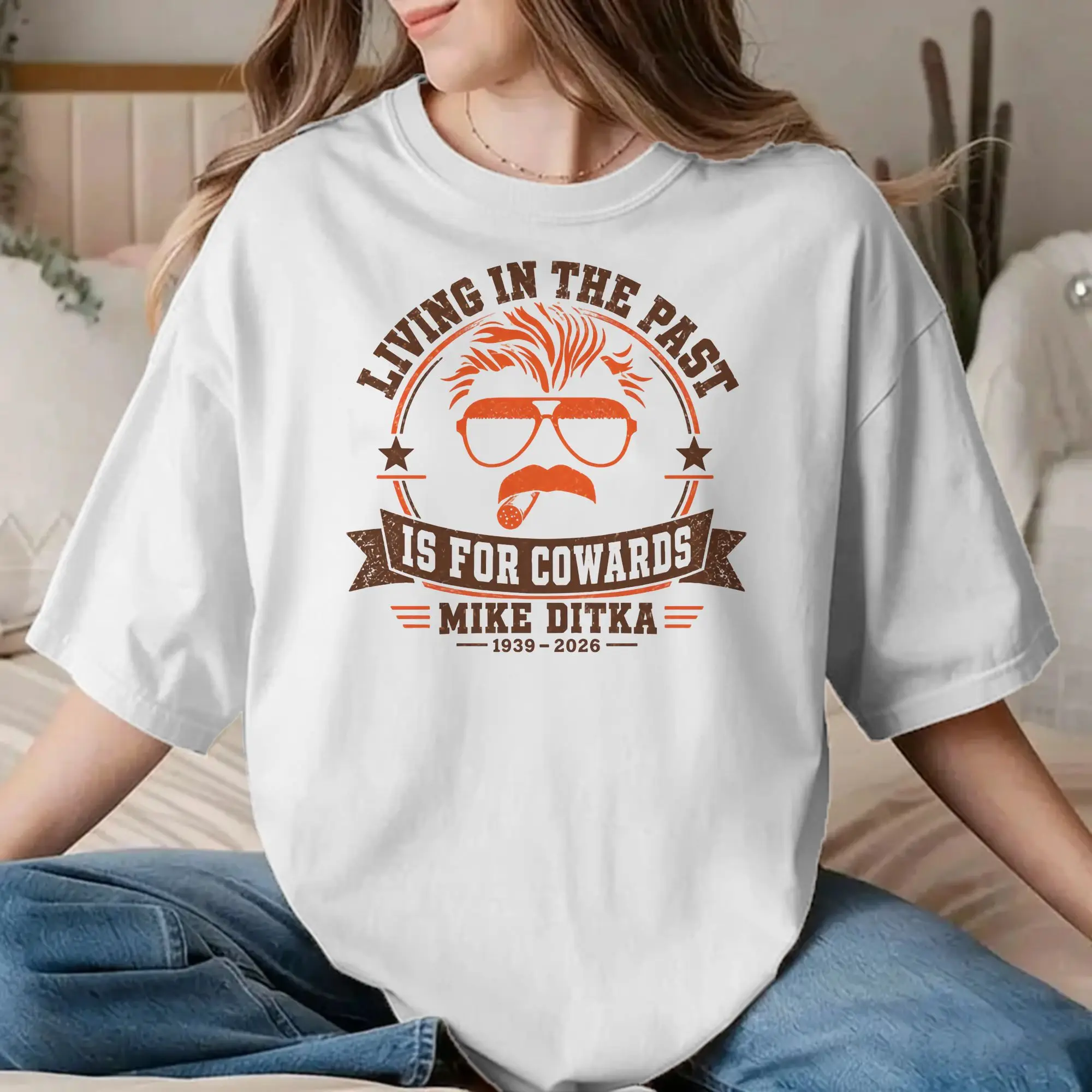 RIP Mike Ditka In Memoriam Football T Shirts Men Women's Cotton Fun T-Shirt Round Neck  Tees Short Sleeve Clothes Plus Size