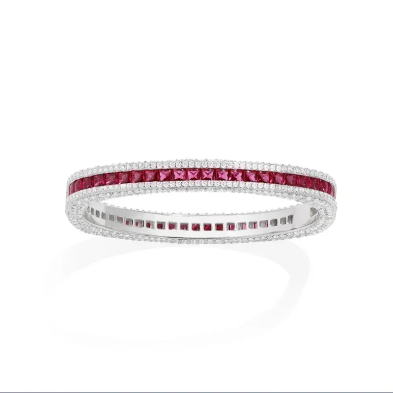 LI KI 925 Sterling Silver November 2023 New Color Square Diamond Earrings Necklace Bracelet Ring Exquisite  Jewelry - view 3