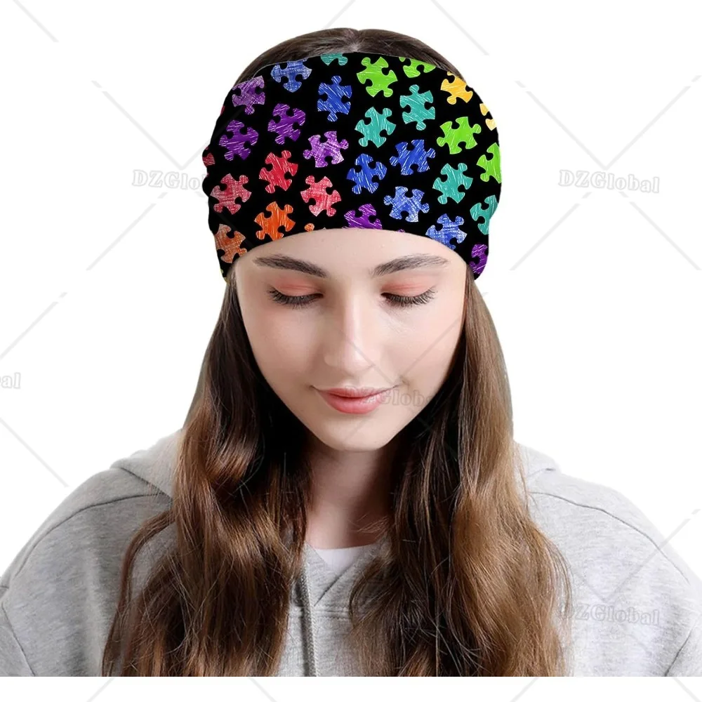 Autism Awareness Puzzle Beanie Chemo Hat Cancer Headwear Skull Hat Knitted Hat Scarf Nightcap Skull Cap for Women Men