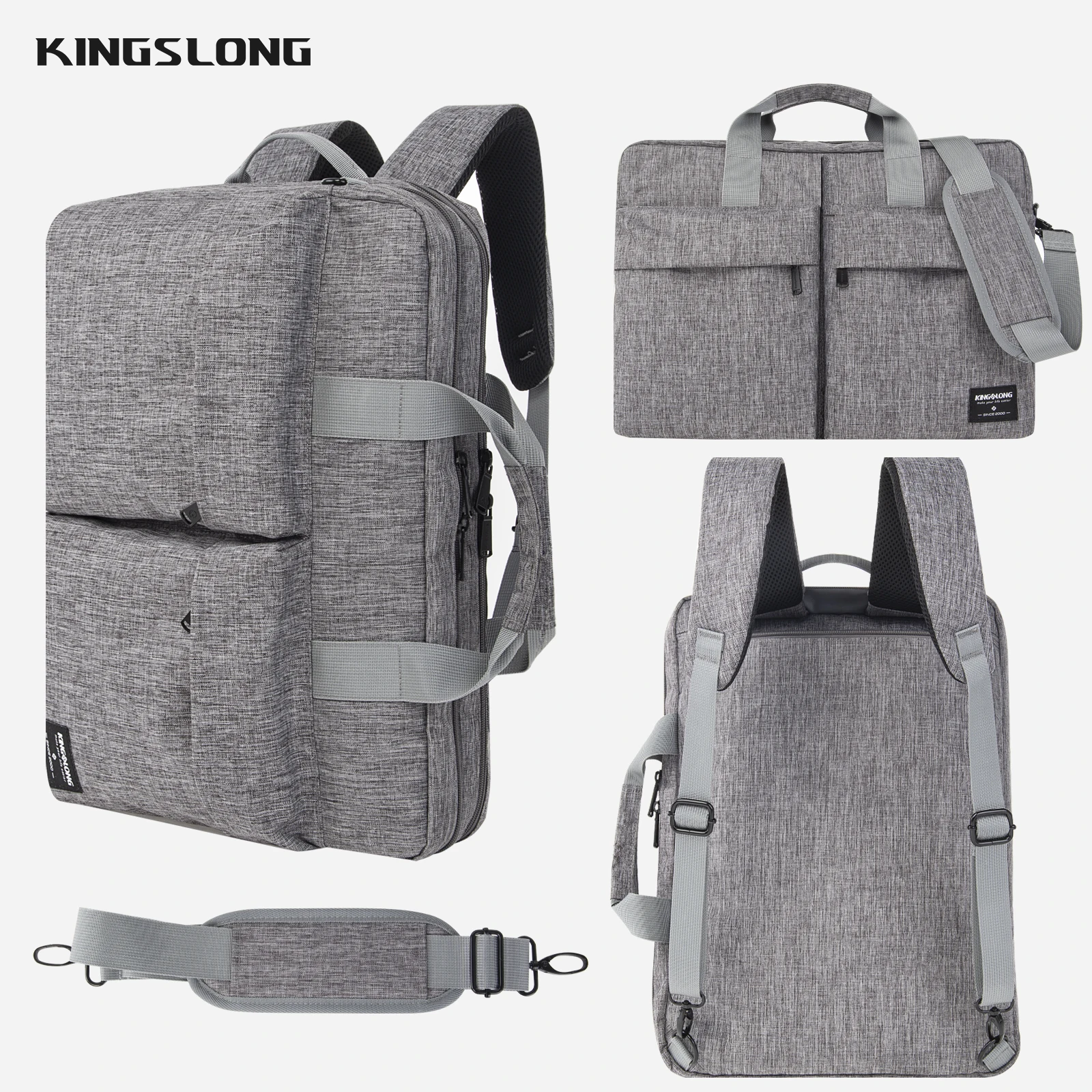 KINGSLONG-Bolsa Unisex para Laptop, 17 "Mochila Empresarial, Alta Capacidade, Bolsa de Computador, MacBook Air Pro, HP, Huawei, Asus, Dell