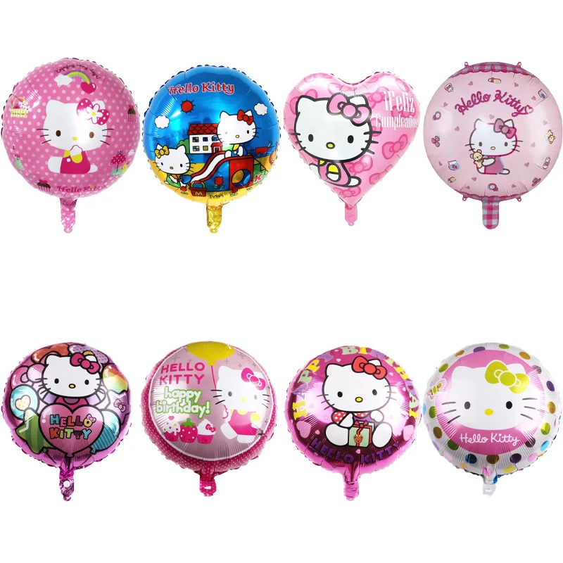 18 Inch Hello Kitty Balloon Kawaii Anime Figure Sanrio Balloon Kids Happy Birthday Party Decoration Cute Cartoon Balloon Supply