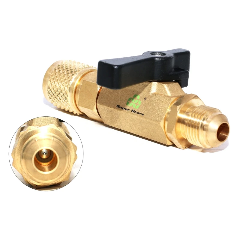 Y6GD Charging Safety Valves Replacement 3/8inch Straight Refrigerating Ball Valves Air Conditioning Accessory Easy To Use
