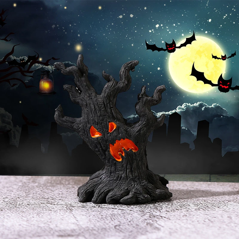 Halloween Decoration Desktop Stump Ornament Funny Resin Crafts Halloween Party Table Accessories Scary Atmosphere Decoration