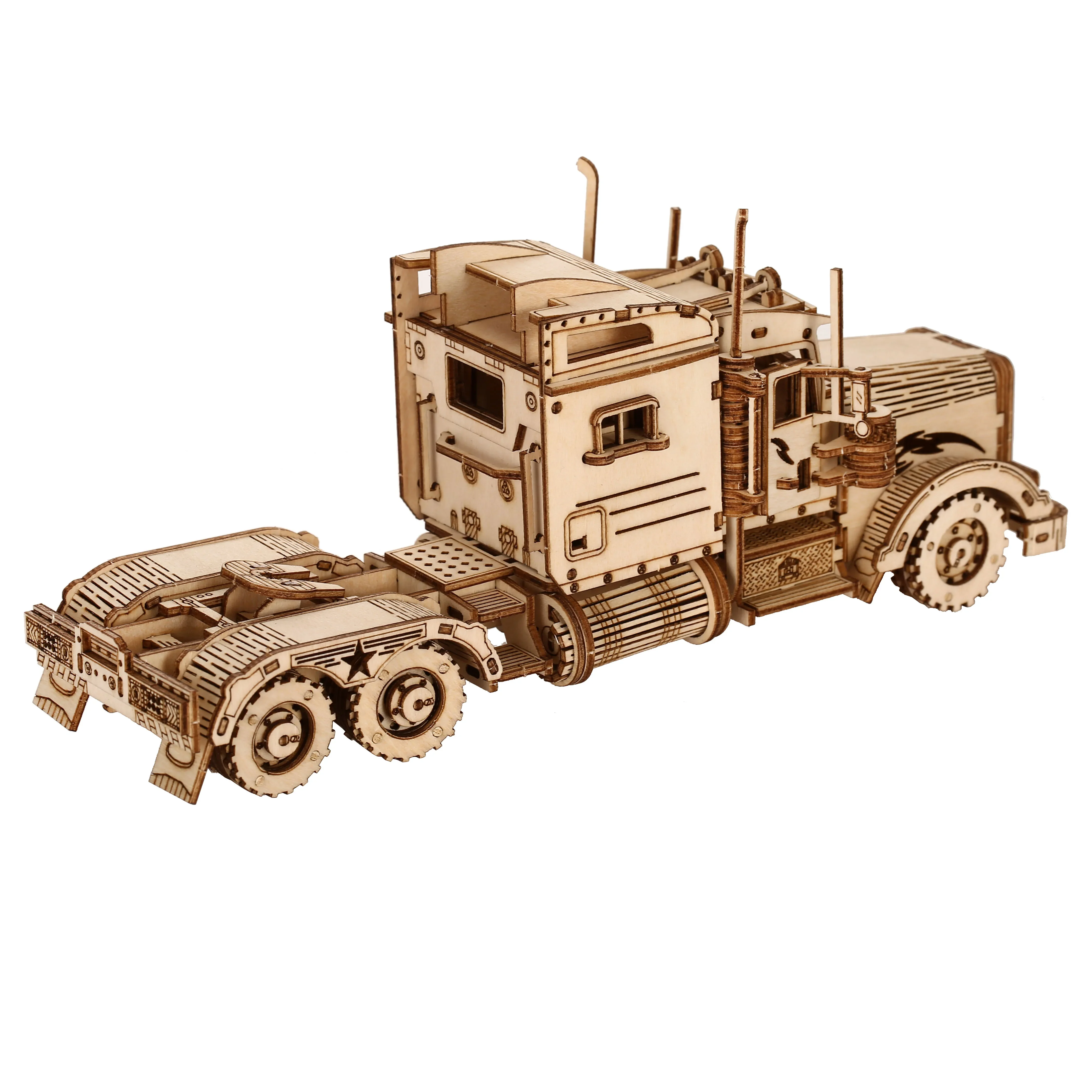 Puzzle en bois 3D modèle camion, kits de nuit de construction, jouet d'assemblage, cadeau d'anniversaire pour enfants et adultes, décoration d'intérieur, bricolage