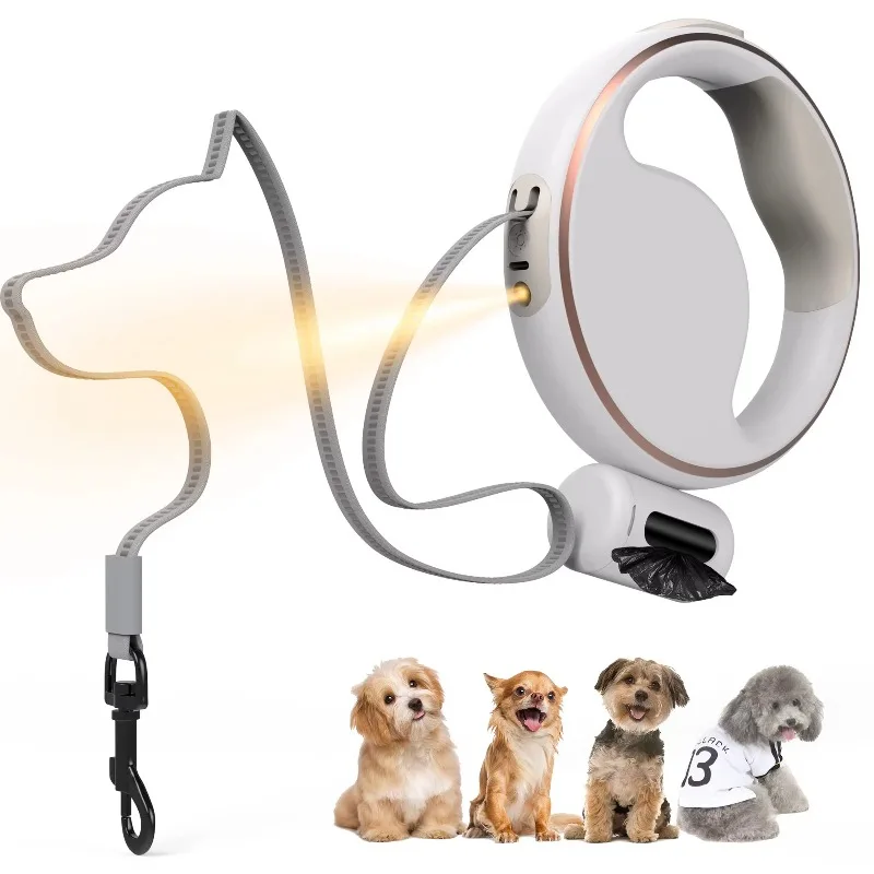New Arrival LED Light-Up Dog Collar and Leash Set with Poop Bag Dispenser USB Rechargeable Plastic Material
