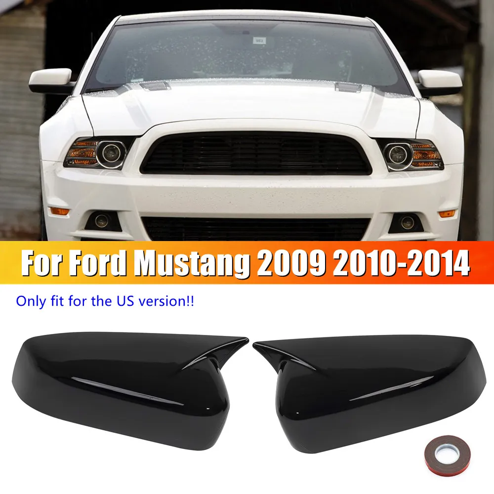 For US Ford Mustang 2010 2011 2012 2013 2014 Car Rearview Side Mirror Cover Wing Cap Exterior Door Housing Shell Trim Sticker