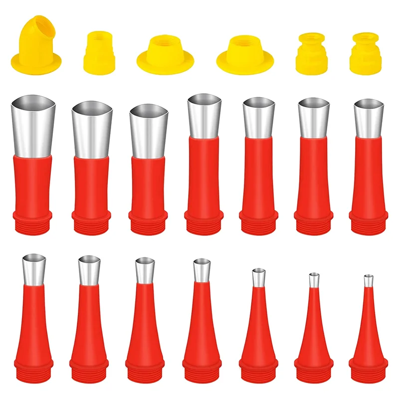 Buse de Calfeutrage Réutilisable en Acier Inoxydable et Silicone, Kit d'Outils de Calfeutrage avec Embouts, 20 Pièces