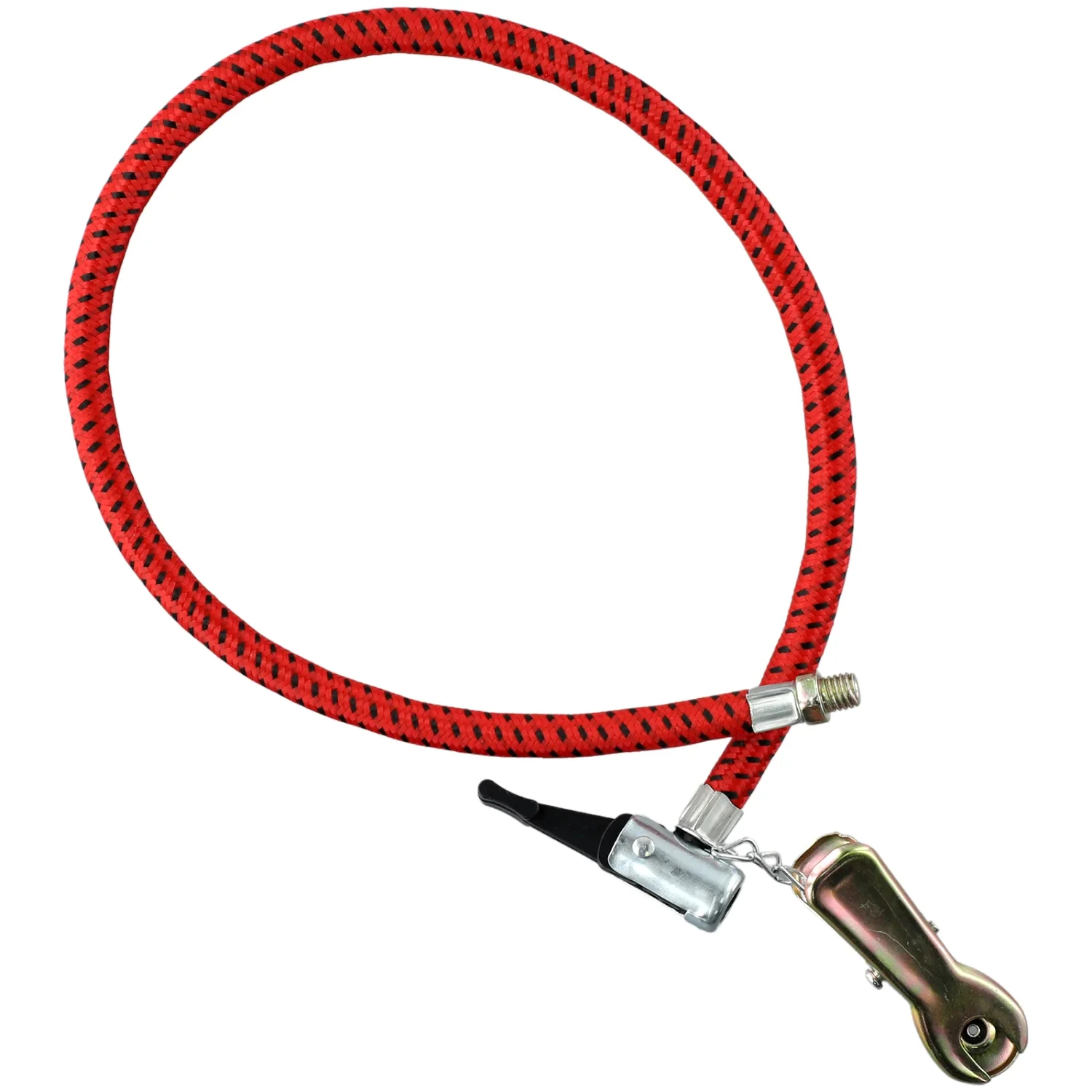 Bike Bicycle Inflator Hose, 60cm, Motorcycle Air  Tube With Clip, UK Nozzle, Durable And Practical, Rubber + Metal Nozzle