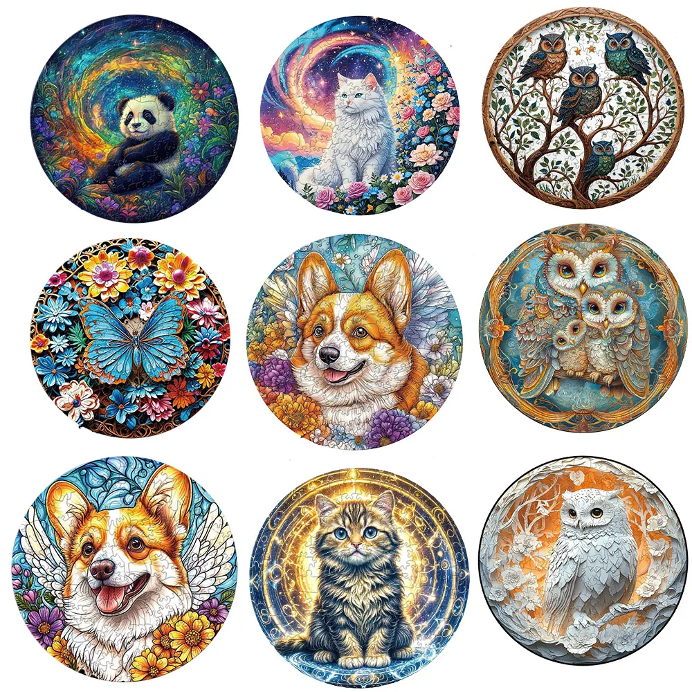 

Cute wooden jigsaw puzzle Panda high-quality building blocks puzzle game friends party gift Peacock wood colorful to kill time.