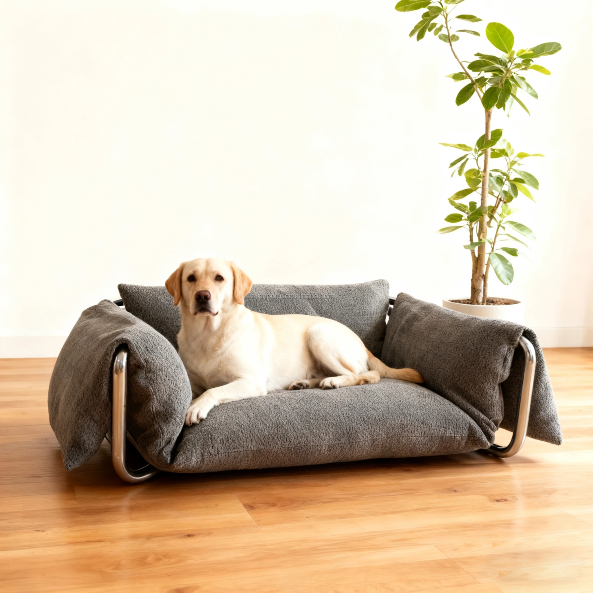 

Highly Customizable Cat Dog Sofa Bed Eco-Friendly Wool PP Material Solid Animal Removable Memory Foam Cushion Frame