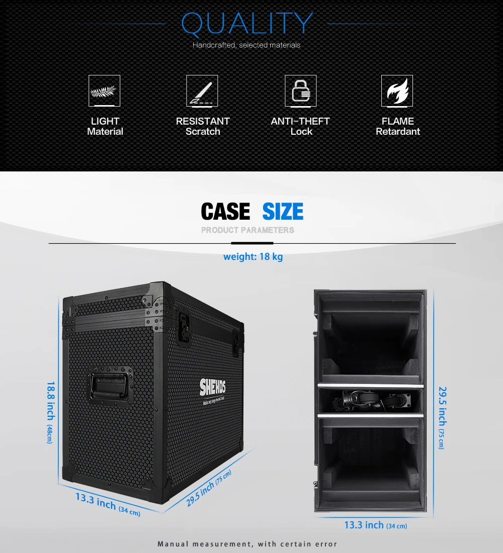 Nur Flightcase für 19X15W Moving Head Light Wood Flight Case mit Rädern Disco DJ Club Bar Bühne – Detail 2