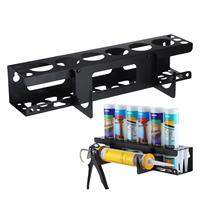 Caulking Gun And Tube Holder Wall Mounted Hand Caulk Tools Storage Rack Holds 6 Tubes And Caulking Nozzle Organizer for Workshop