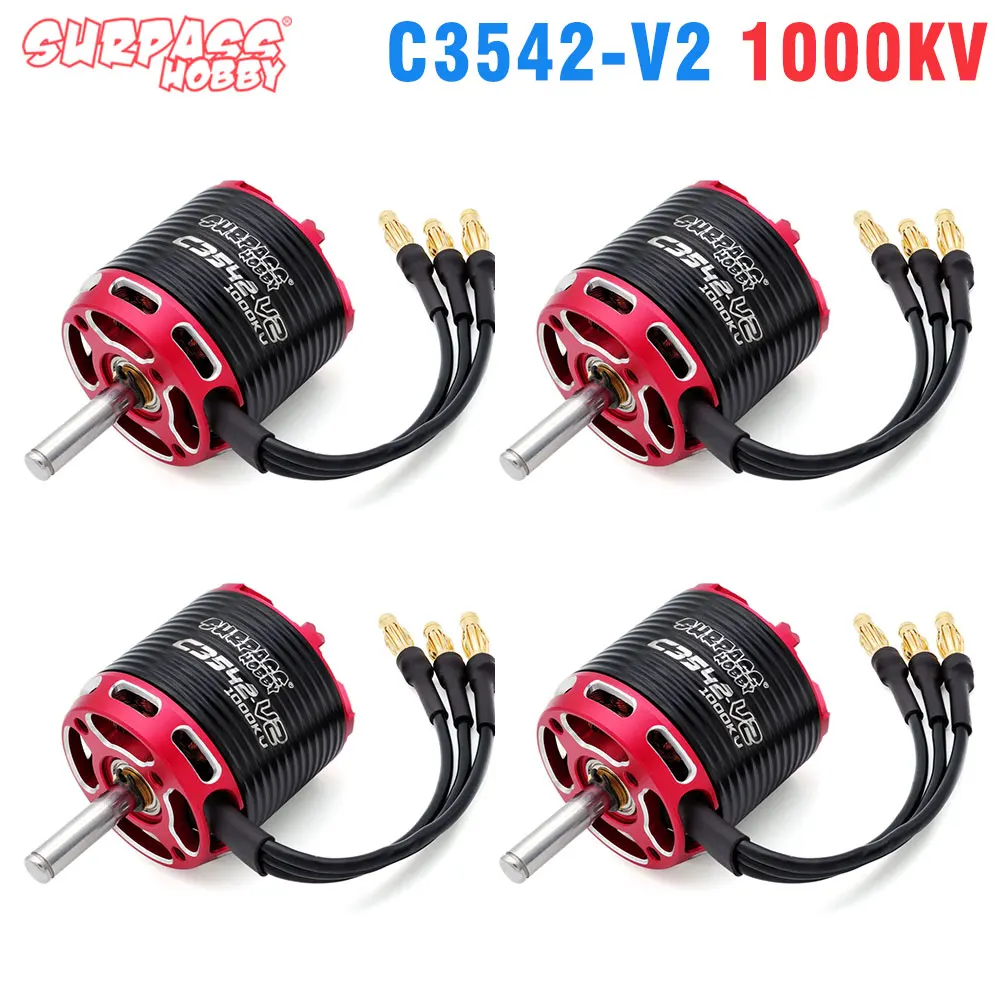 SURPASS HOBBY 4pcs Outrunner Brushless Motor C28/C35/C42/C50 Series Flier V2 14 Poles for RC Airplane Fixed-wing Drone Aircraft