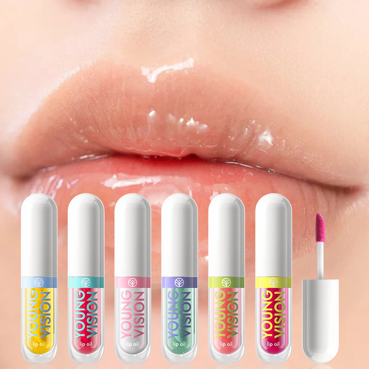 

YOUNG VISION 6 colors doe lips cool fine flash lip glaze color fruity nourishing moisturizing lip oil set