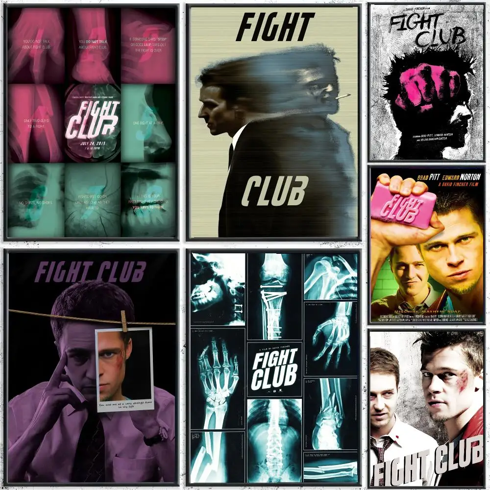 Movie F-Fight Club Poster Reteo Wall Art Aesthetic Room Decor Print Living Room Bedroom Home Decoration