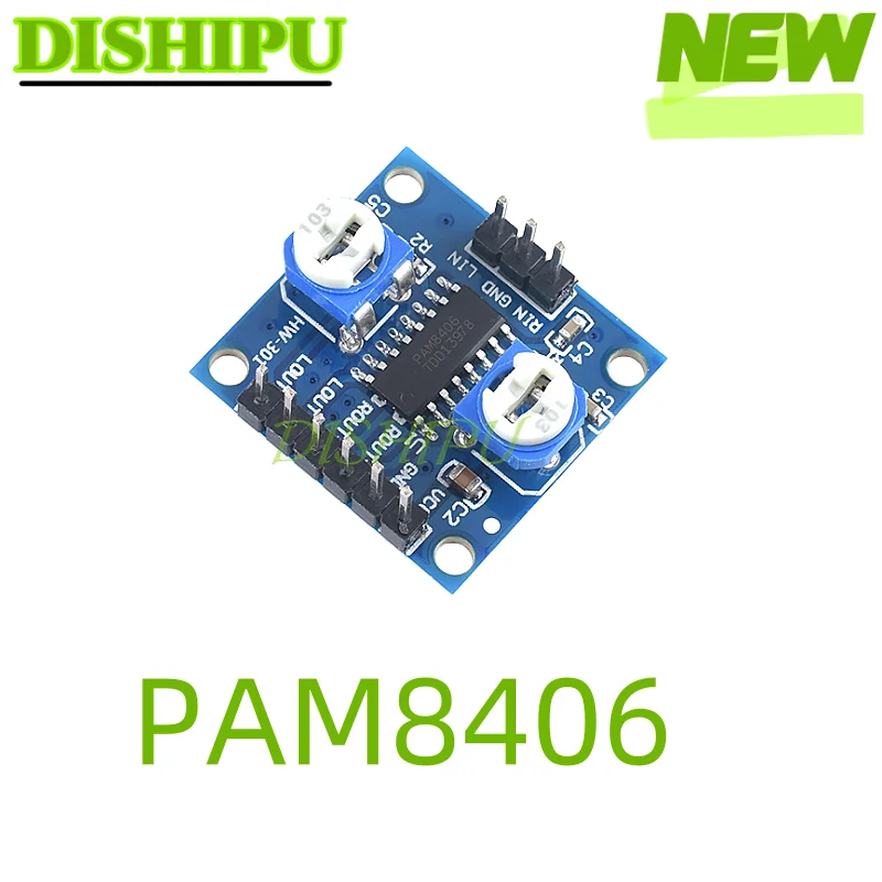 

PAM8406 digital power amplifier board module 5W*2 dual channel stereo D Class with volume adjustment speaker sound