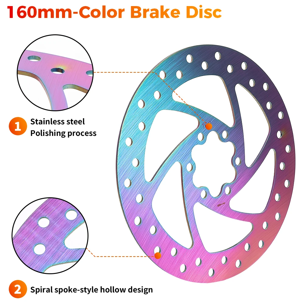 160mm Brake Disc for Kaabo Wolf King GTR/Wolf King+ Warrior/King GT Electric Scooter Parts For Kaabo Wolf Warrior X/11 Mantis10 - view 2