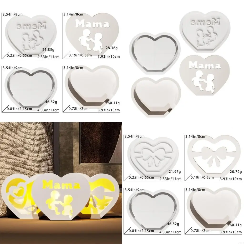 

Silicone Crafting Molds Hollow Heart Holiday Gift Molds Home Decors Molds Suitable for Home Decorations and Project