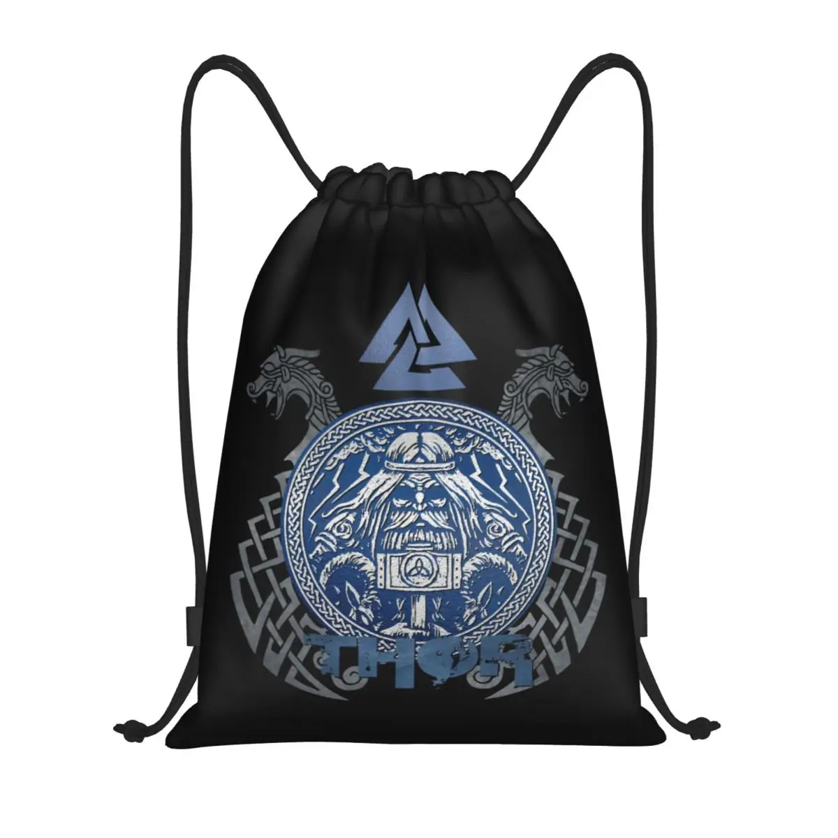 Thor Son Of Odin Drawstring Backpack Women Men Sport Gym Sackpack Foldable Viking Training Bag Sack