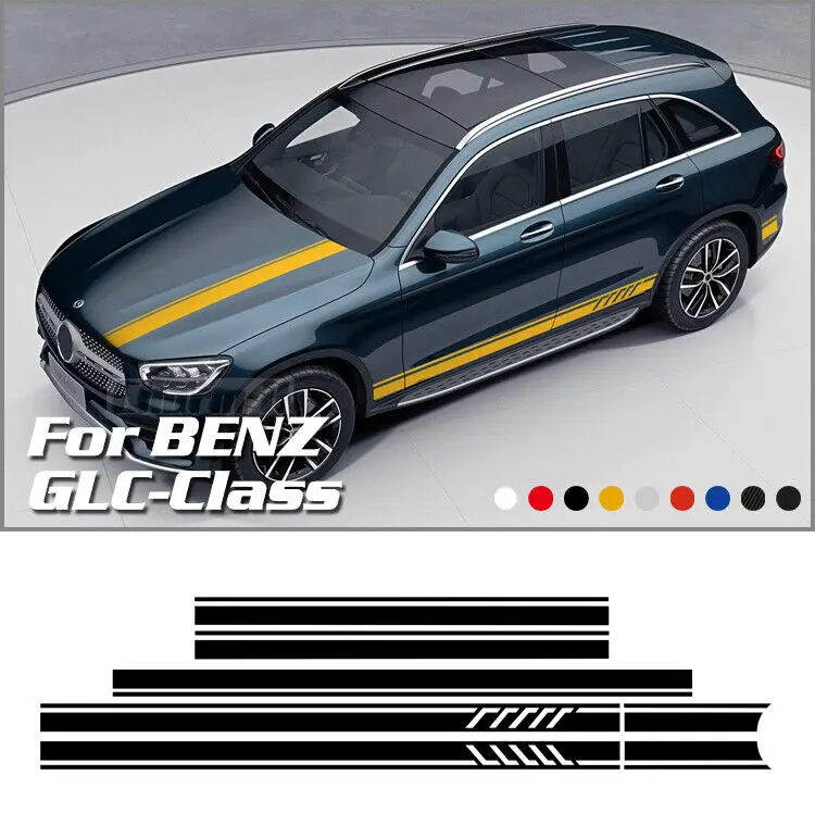 EDITION 1 Car Hood Decal Side Stripes Vinyl Decal Sticker for Mercedes Benz GLC X253 X254 C253 C254