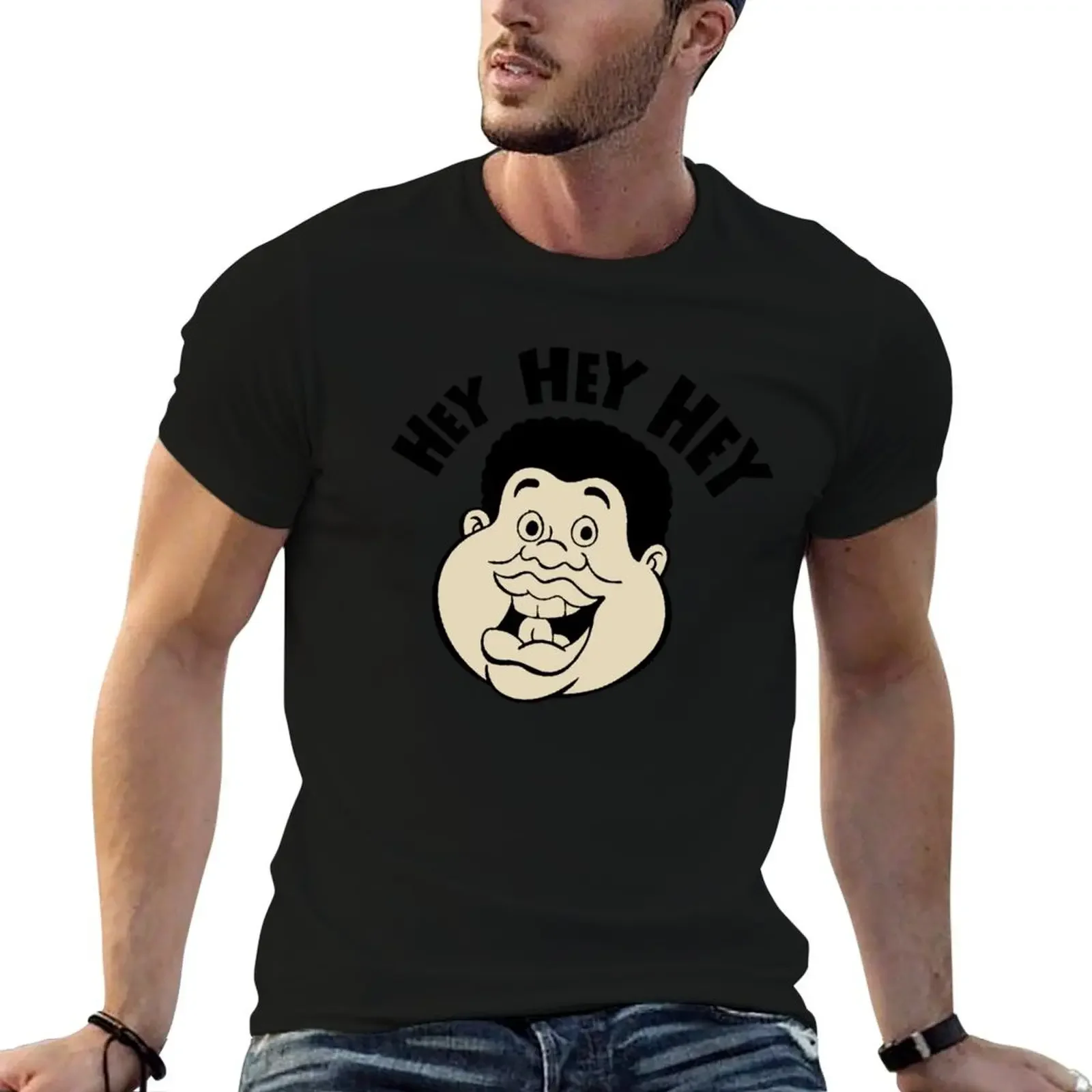 hey hey hey fat T-Shirt sweat animal prinfor boys shirts graphic mens clothes