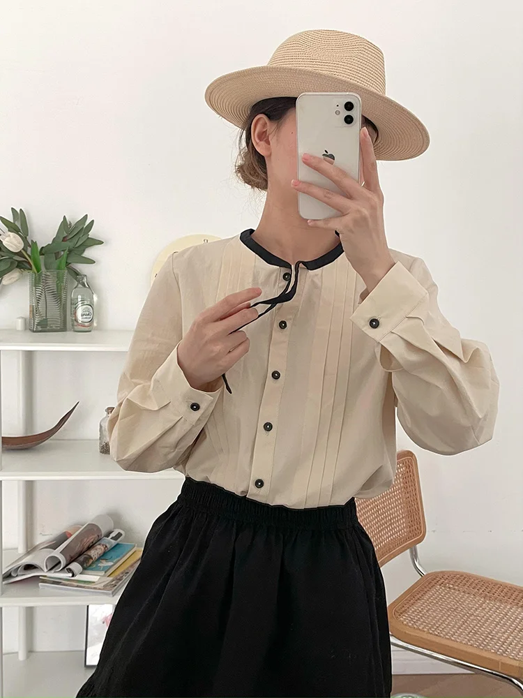 

Ретро-круглая юбка-миди для женщин, весенняя новинка, модная, нежная, в корейском стиле, для повседневной носки, хлопковая, однотонная юбка-миди