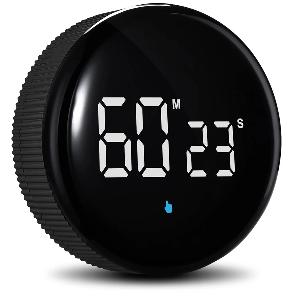 

Rechargeable Kitchen Timers,Magnetic Productivity Timer with LED Display,Digital Classroom Visual Timer for Kids(Black)