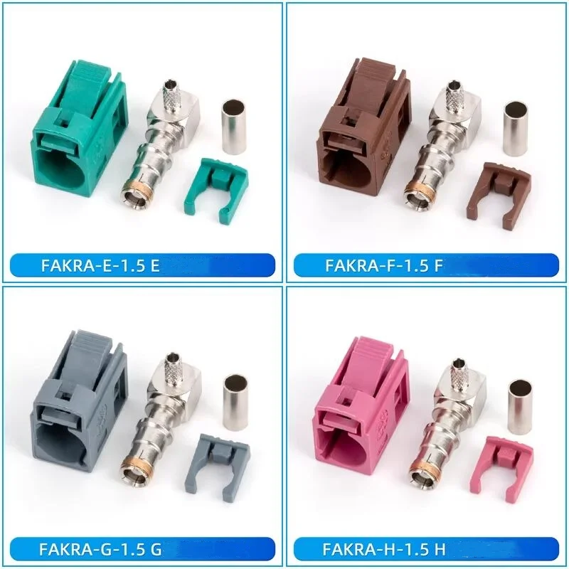 CONNECTOR FAKRA-KW-1.5 car mounted SMB 1.5 female elbow car connector ABCDEFGHKZ type connection RG174/RG316 wire 10pcs/Lot