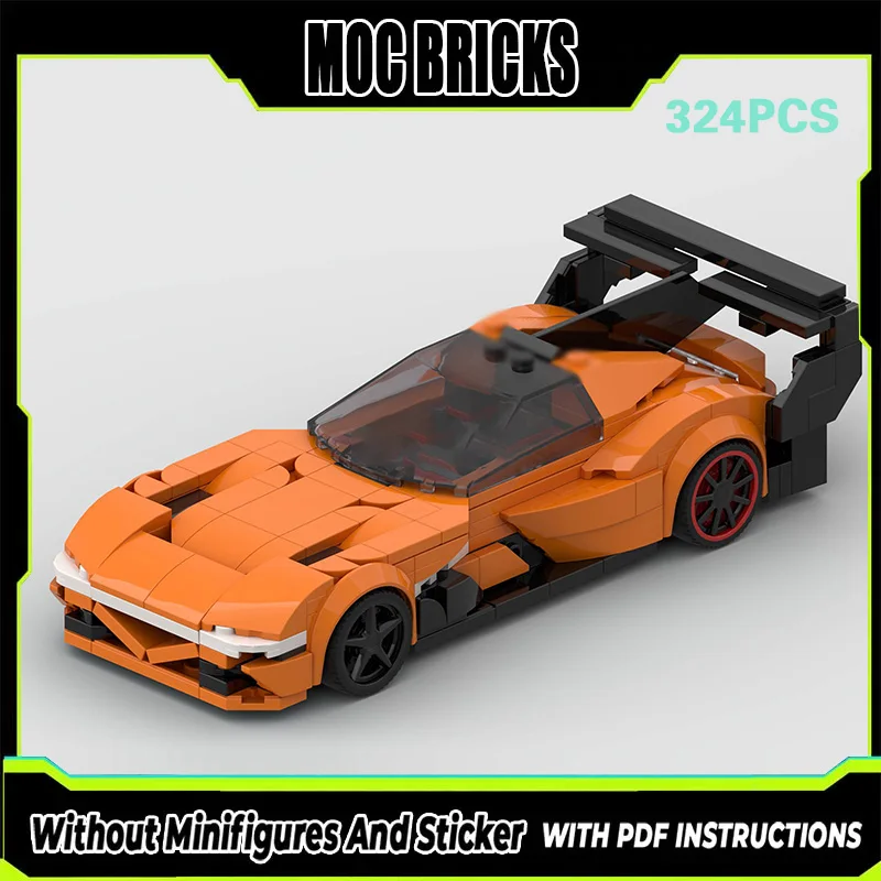 

Конструктор City Car Model MOC: Оранжевый гоночный автомобиль-концепт, модульная технология, подарки, праздничный набор для сборки, детские игрушки