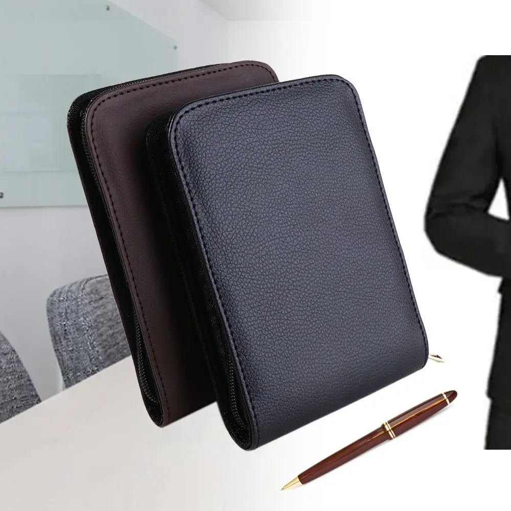 

Коробка для хранения канцелярских принадлежностей, коричневая, черная, коричневая, на 12 ручек, чехол на молнии, сумка-контейнер для ручек, футляр для перьевых ручек, держатель для ручек-роллеров