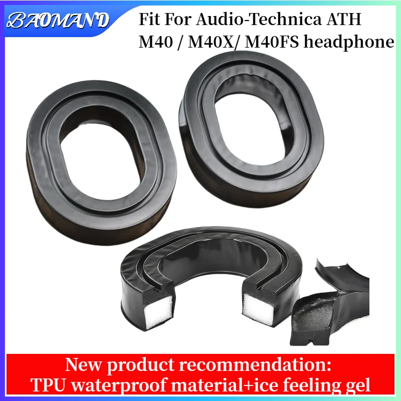 

Replacement Memory Foam Pads Ear Pads For Audio-Technica ATH M40 / M40X/ M40FS headset Cooling Gel Ear Cushion