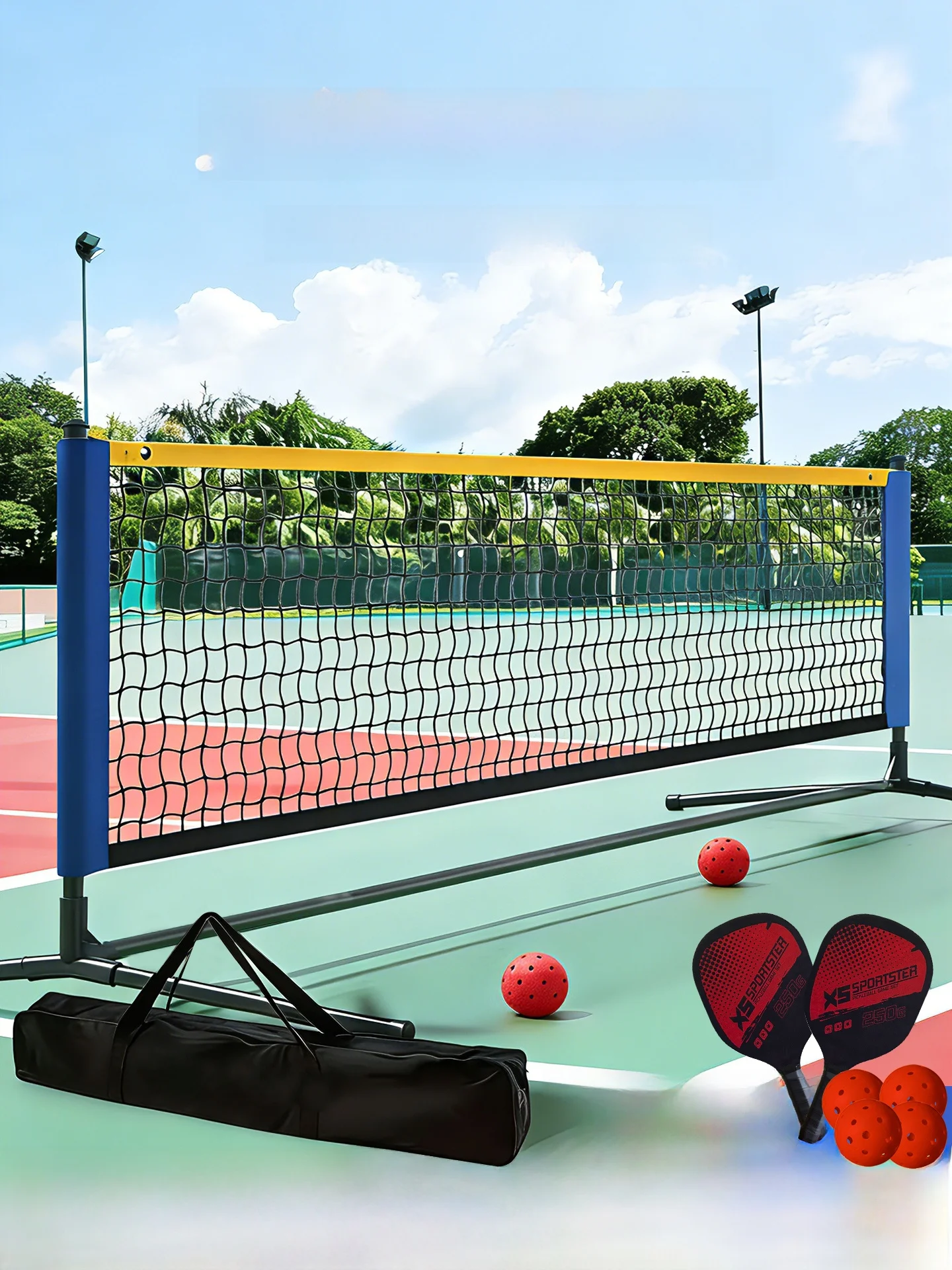 support-de-raquette-de-badminton-professionnel-portable-et-empilable-pour-pickleball-interieur-exterieur-avec-base-robuste-en-acier-carbone