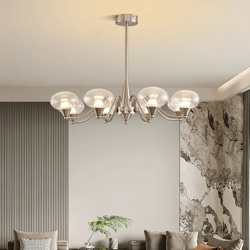 

SANDYHA элегантный французский подвесной светильник из кованого железа, стеклянный абажур, потолочная люстра, идеально подходящая для гостиной, спальни, домашнего освещения