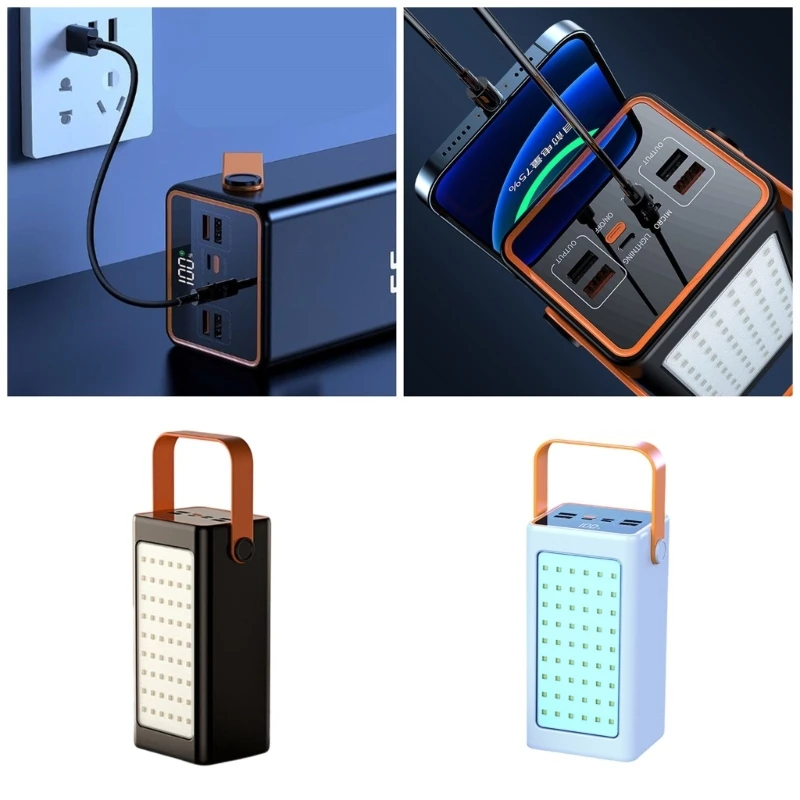 PD66W Superschnelllade-Campingleuchte für den Außenbereich, mobiles Netzteil mit starker LED-Beleuchtung für Nachtabenteuer