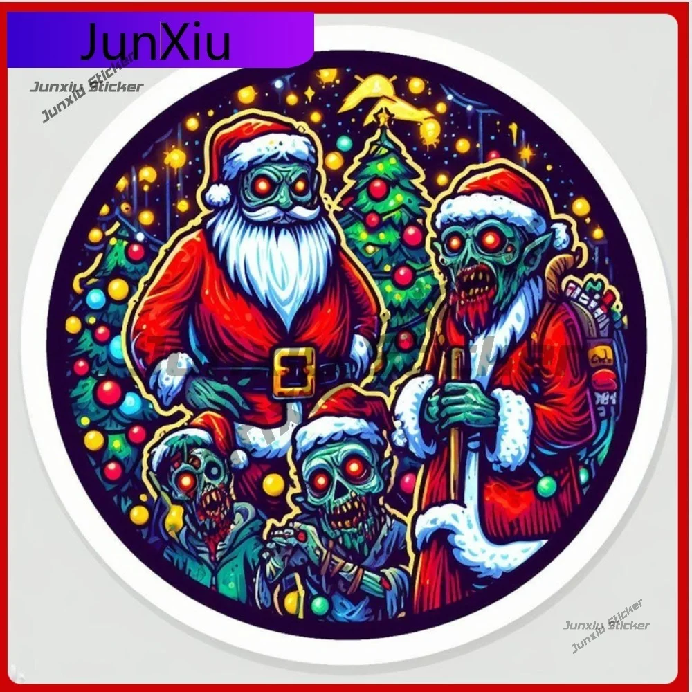 

Awesome Zombie Santa Waterproof Vinyl Sticker UV resistant Decal Car Truck Window Bumper Undead Outdoor Protective Sunproof