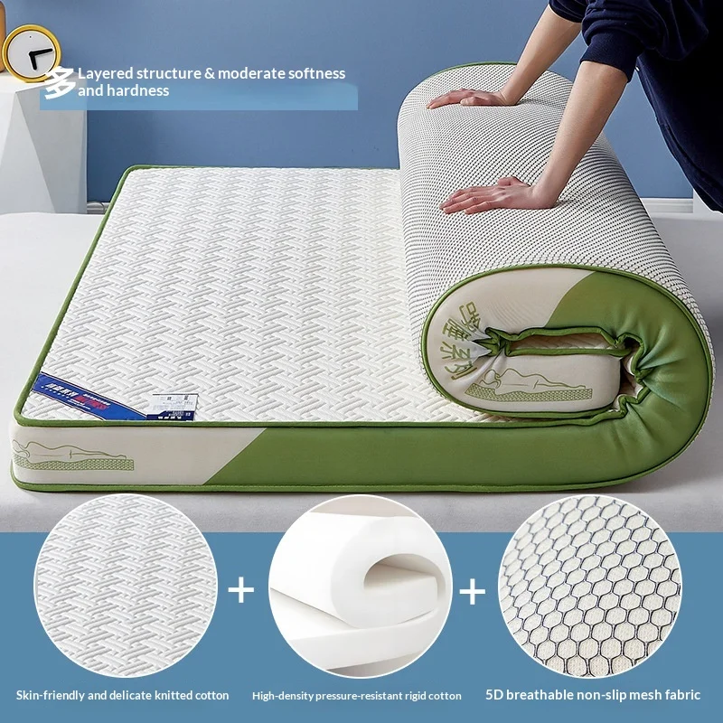 Thick Foldable Memory Foam Latex Mattress Dorm Student Rental Home Guest Floor Sleeping Pad Double Queen Twin Portable White image 6
