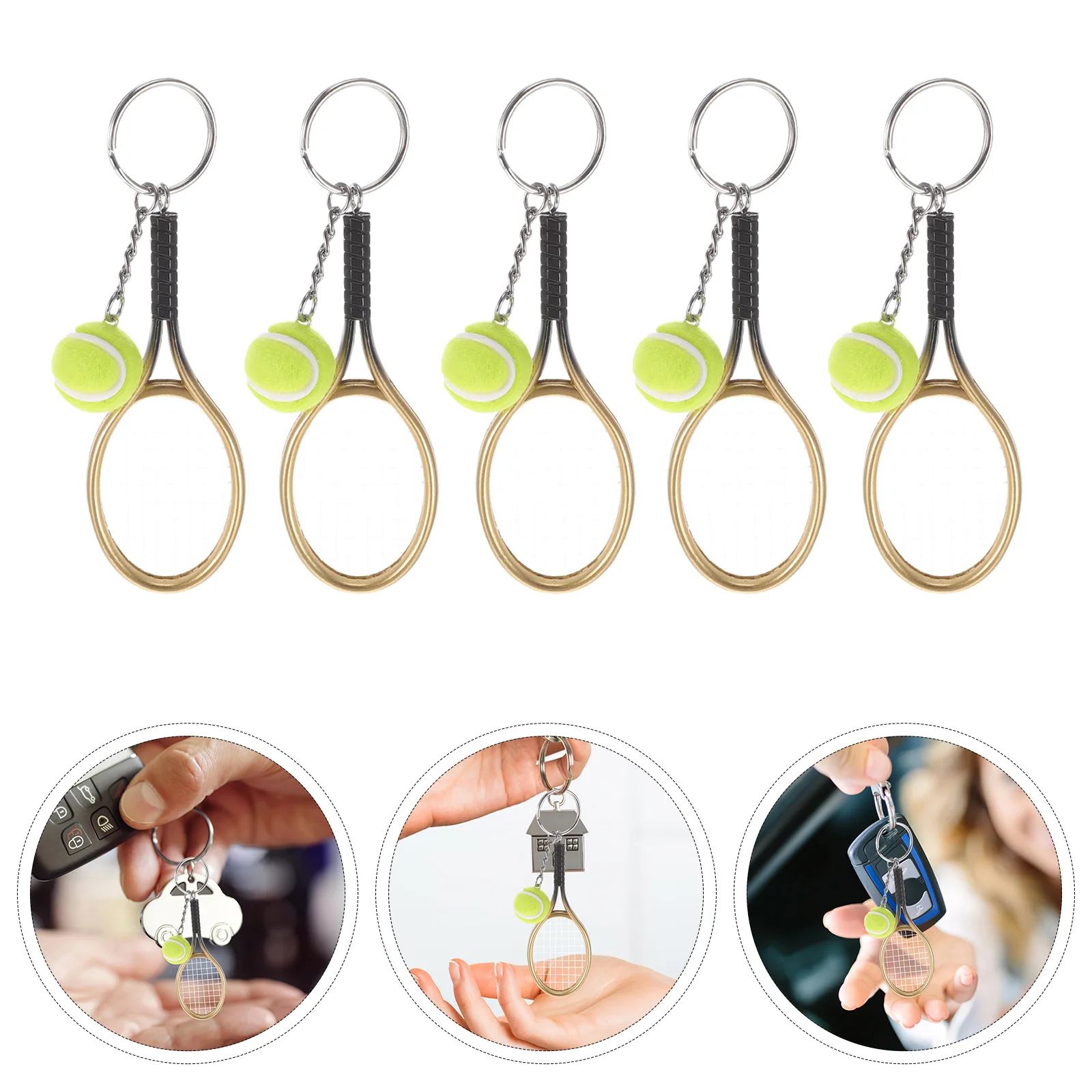 10 Pcs Tennis Keychain Hanging Decoration Sports for Backpack Racket Bag Pendant Gift Pendants Keychains Fob Keyrings Car