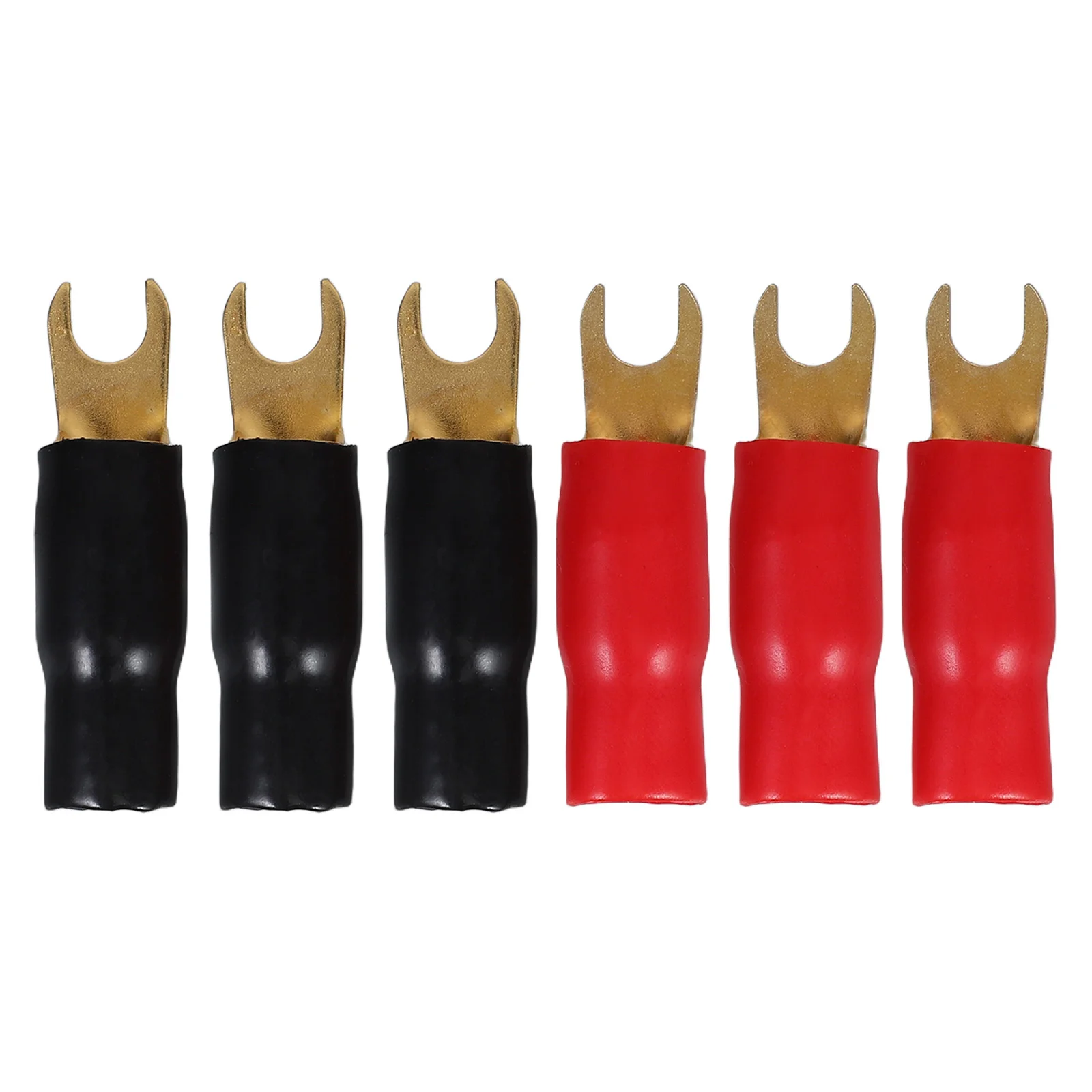 

3 Pairs Terminals Spade Speaker Wire Connectors Crimp Barrier Spades Keyboard Switches