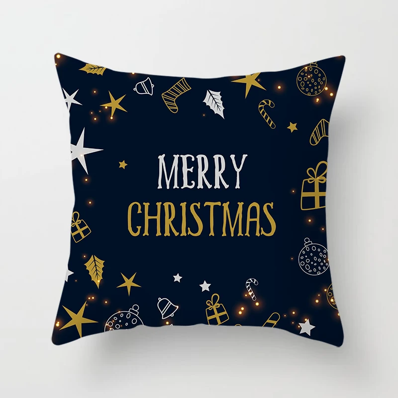 Funda de almohada Creativa con tematiche navideña، decoración de sofá en blanco y Negro، regalo de vacciones #3