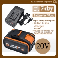 Original WA3553 WA3551 WA3553.1 WA3570 - 20V 8.0Ah Lithium Rechargeable Battery for WORX Electric and Garden Tools