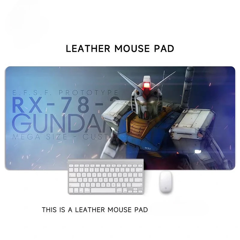 Japanese Anime Gundam Leather Mouse Pad Oversized Anime Cartoon Two-dimensional Anime Edge Lock Computer Table Pad Keyboard Pad