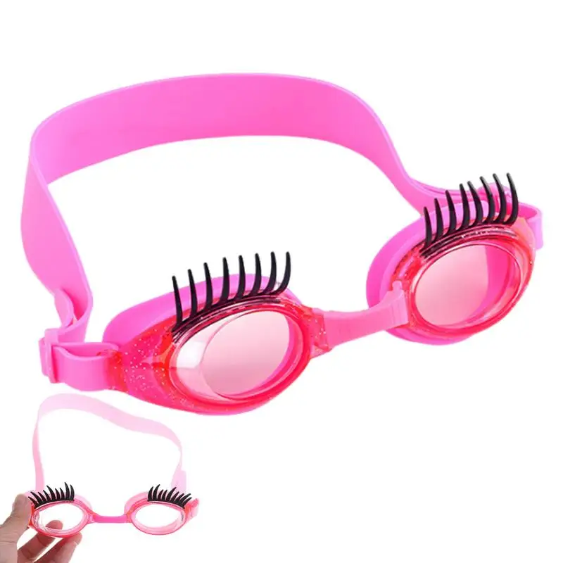 

Eyelash Swim Goggles Not Slip Leak Girl Goggles With Eyelashes Non-Slip Leakproof UV Protection Adjustable Anti-Fog Goggles With