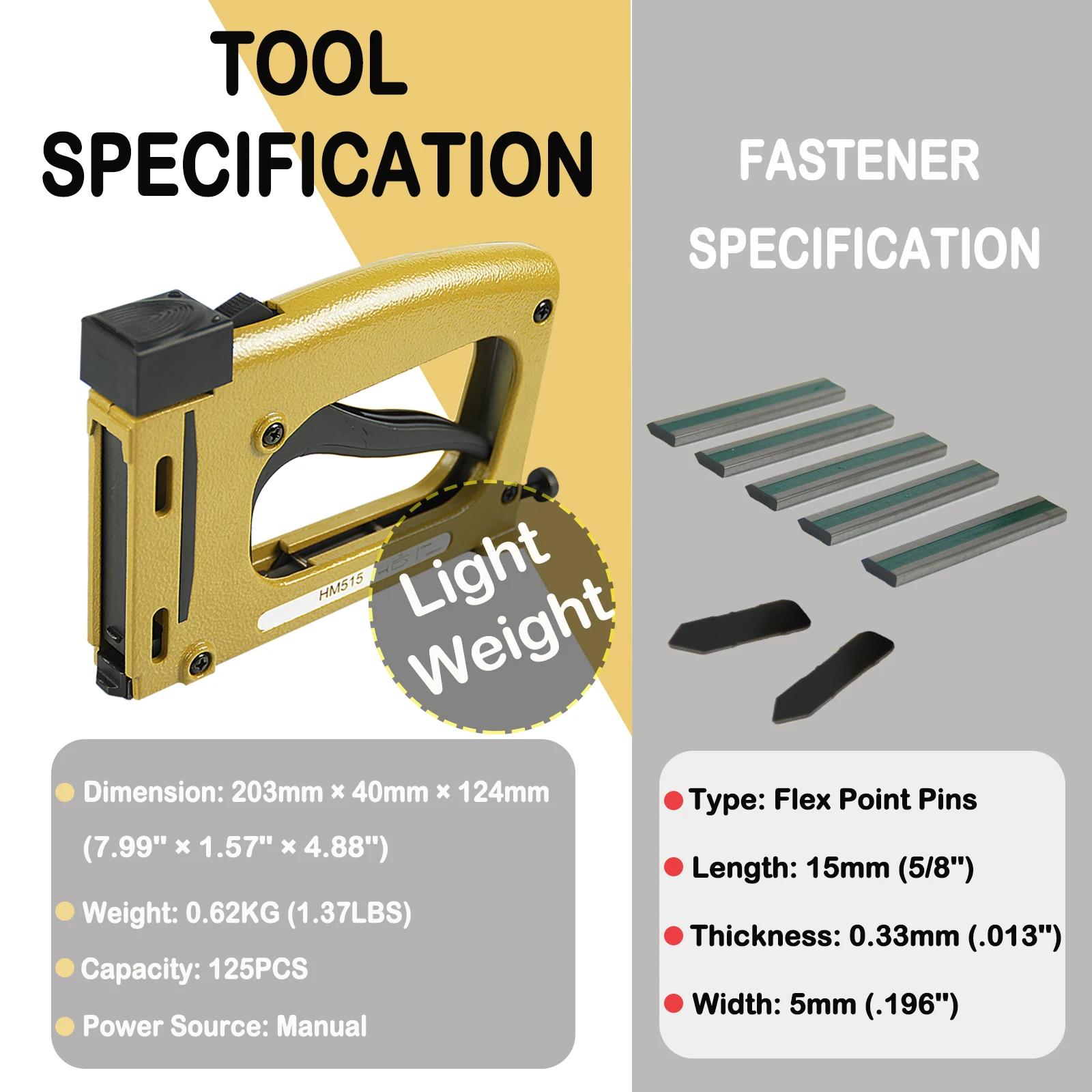 MEITE HM515 Picture Framing Tool with Flexible Point Nails, for Flexible and Rigid Framers