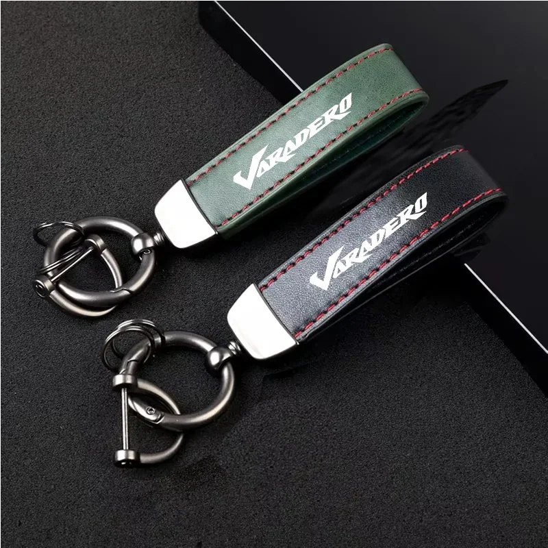 For HONDA Varadero XL1000 125 XL1000V XL125 XL125V 1PCS Motorcycle Metal PU Leather Motorcycle Keychain Ring Accessories