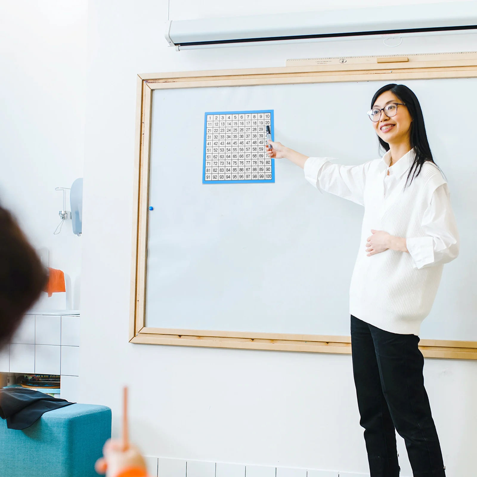 Tableau 100 pour salle d'irritation, fournitures mathématiques, tableau de nombres, accessoires graphiques en papier pour enfants et étudiants, 10 feuilles