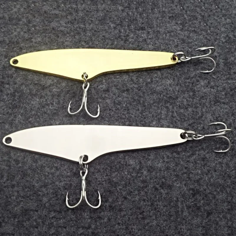 OUTKIT Chất Lượng Cao Dài Đúc 1 Cái 11g18g Kim Loại VIB Mồi Dụ Cá Jigbait Thìa Crankbait Quay Mồi Treble 2 móc Khóa