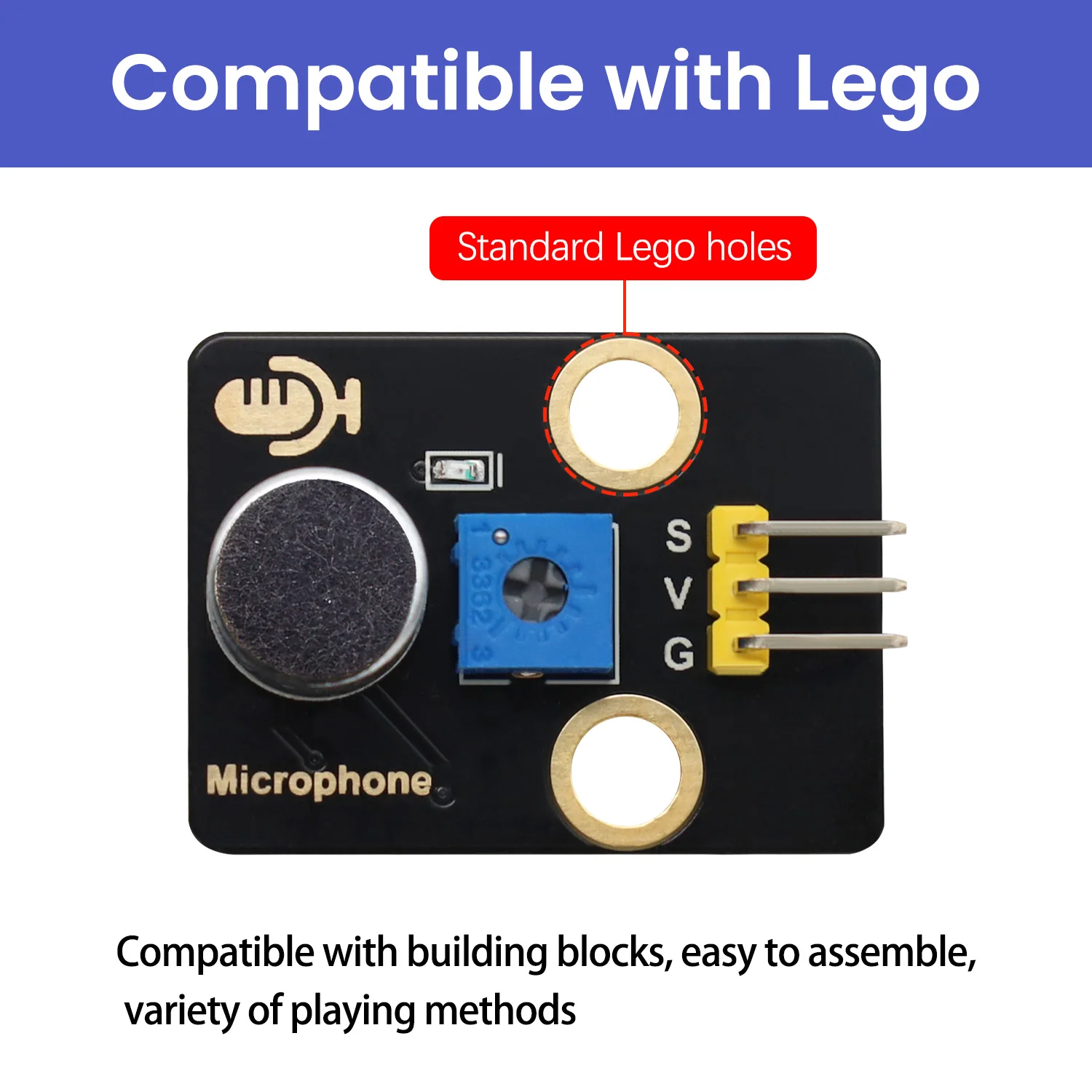 1 PC High Quality Sound Sensor Compatible with Arduino/Raspberry Pi/Lego For DIY Project DIY Electronic Building Blocks