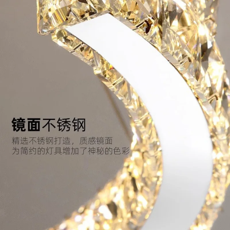 

Light luxury crystal chandelier living room home modern minimalist atmosphere bedroom room dining room lamps