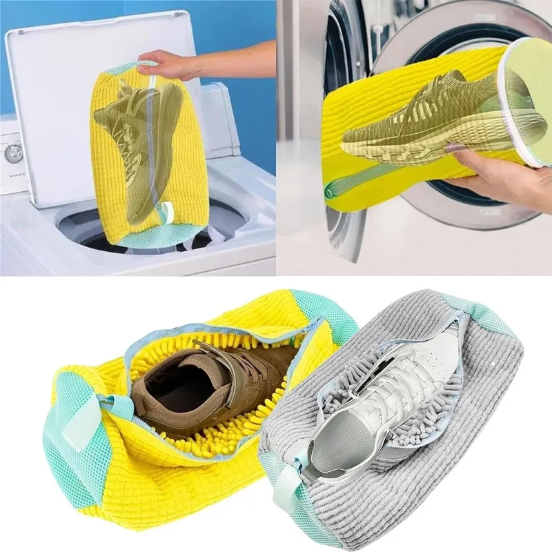 Shoes Laundry Bag Shoe Wash Bag for Washing Machine Reusable Zipper Shoe Washing Bag Sneaker Tennis Shoe Cleaner Kit Remove Dirt