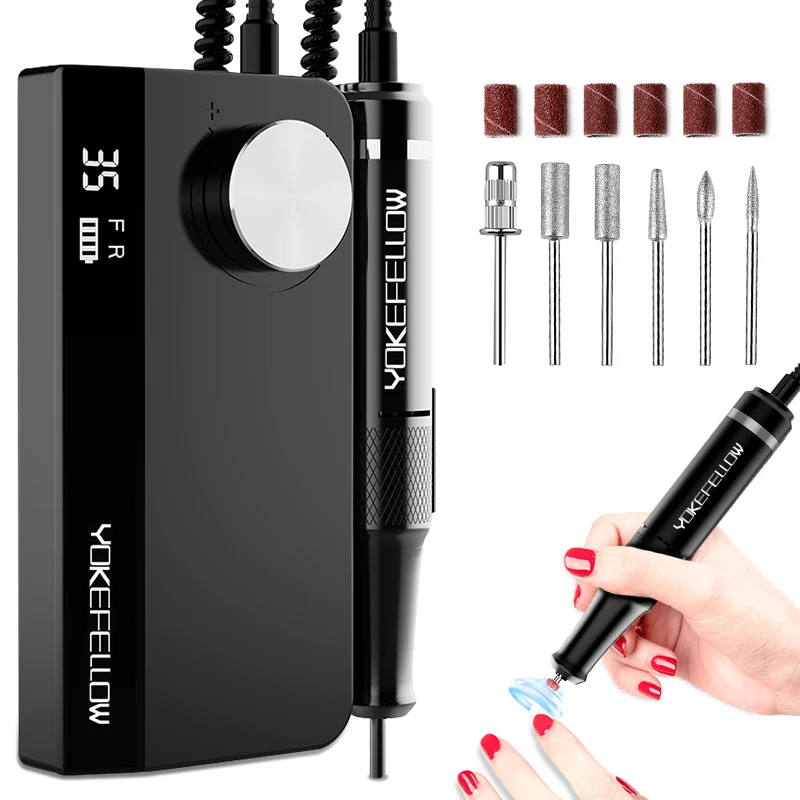 35000RPM Electric Nails Sander Rechargeable Nail Drill Machine LCD Display Professional High Torque Milling Cutter For Manicure